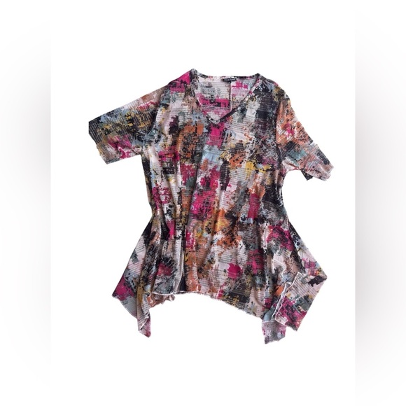 Vintage Dor Dor Couture Top Cover Boho Bohemian Knitted Swim Cover.  2X Colorful - Picture 1 of 16